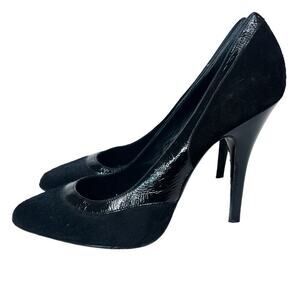 Givenchy Patent Leather Calf Hair Pointed Toe Pump in Black Size 39